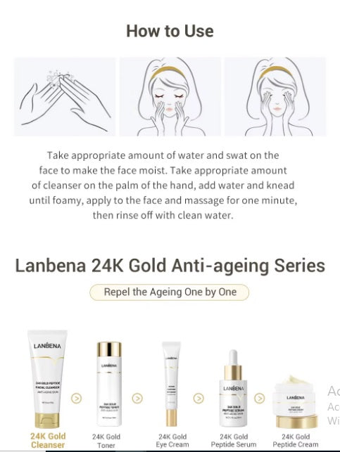 LANBENA 24k Gold Peptide Facial Cleanser