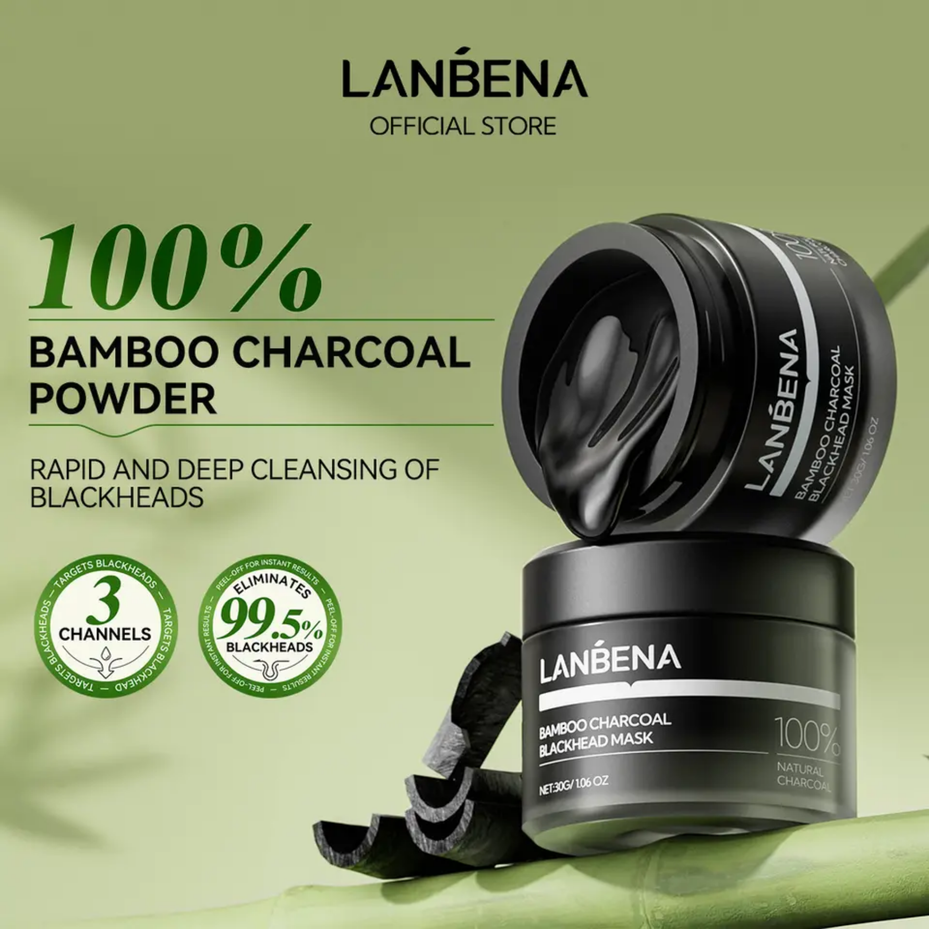 LANBENA Bamboo Charcoal Blackhead Mask