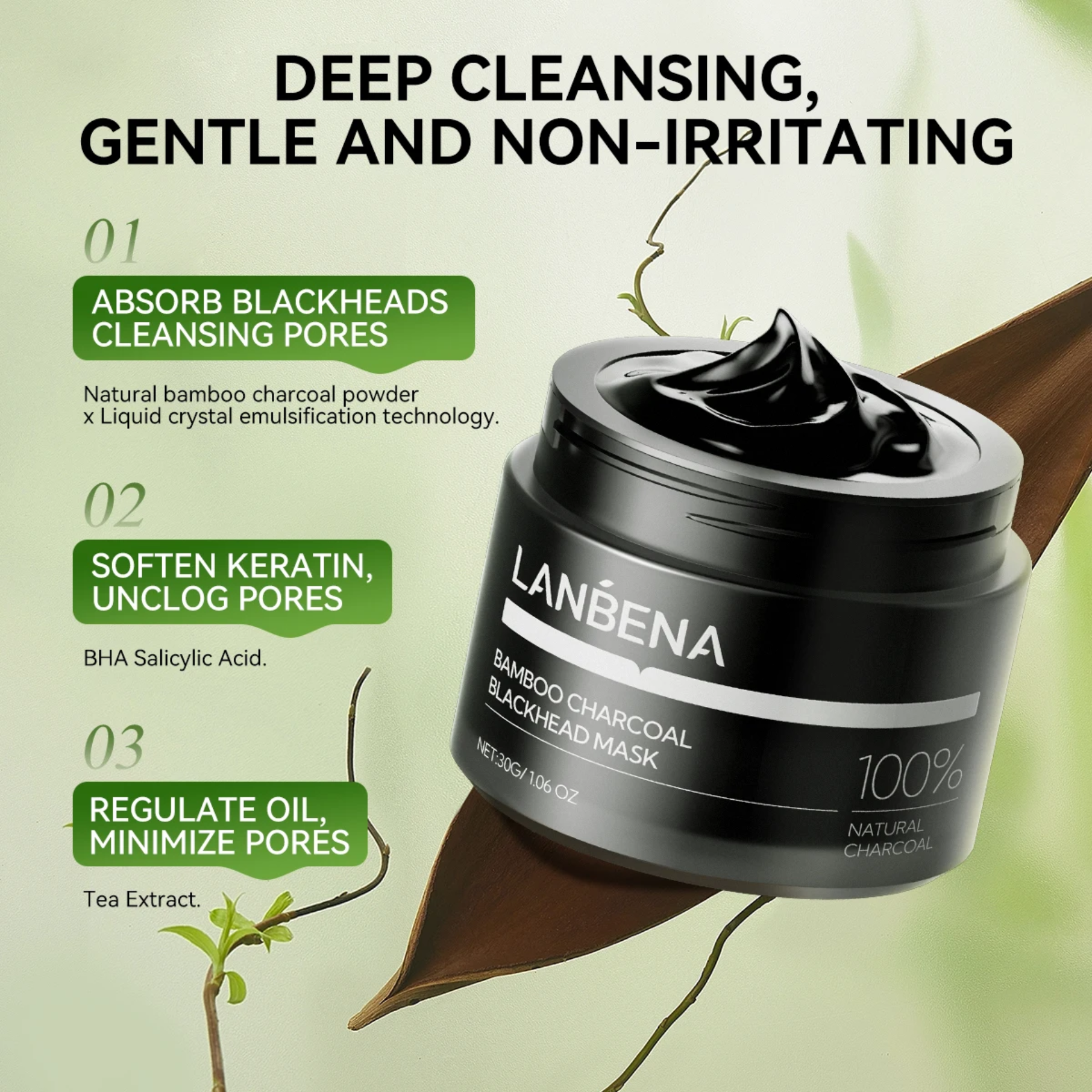 LANBENA Anti-Blackhead Kit – Serum 30g + Repair Cream 30ml | Reduction of Pores & Freckles