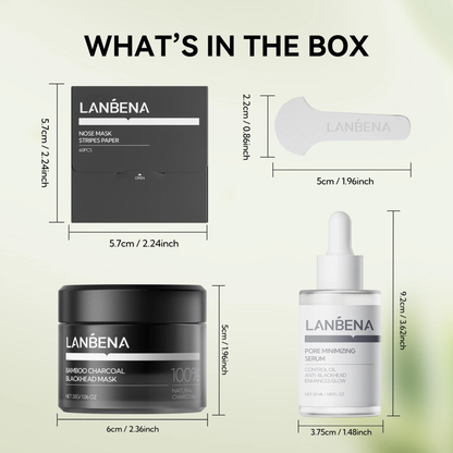 LANBENA Anti-Blackhead Kit – Serum 30g + Repair Cream 30ml | Reduction of Pores & Freckles