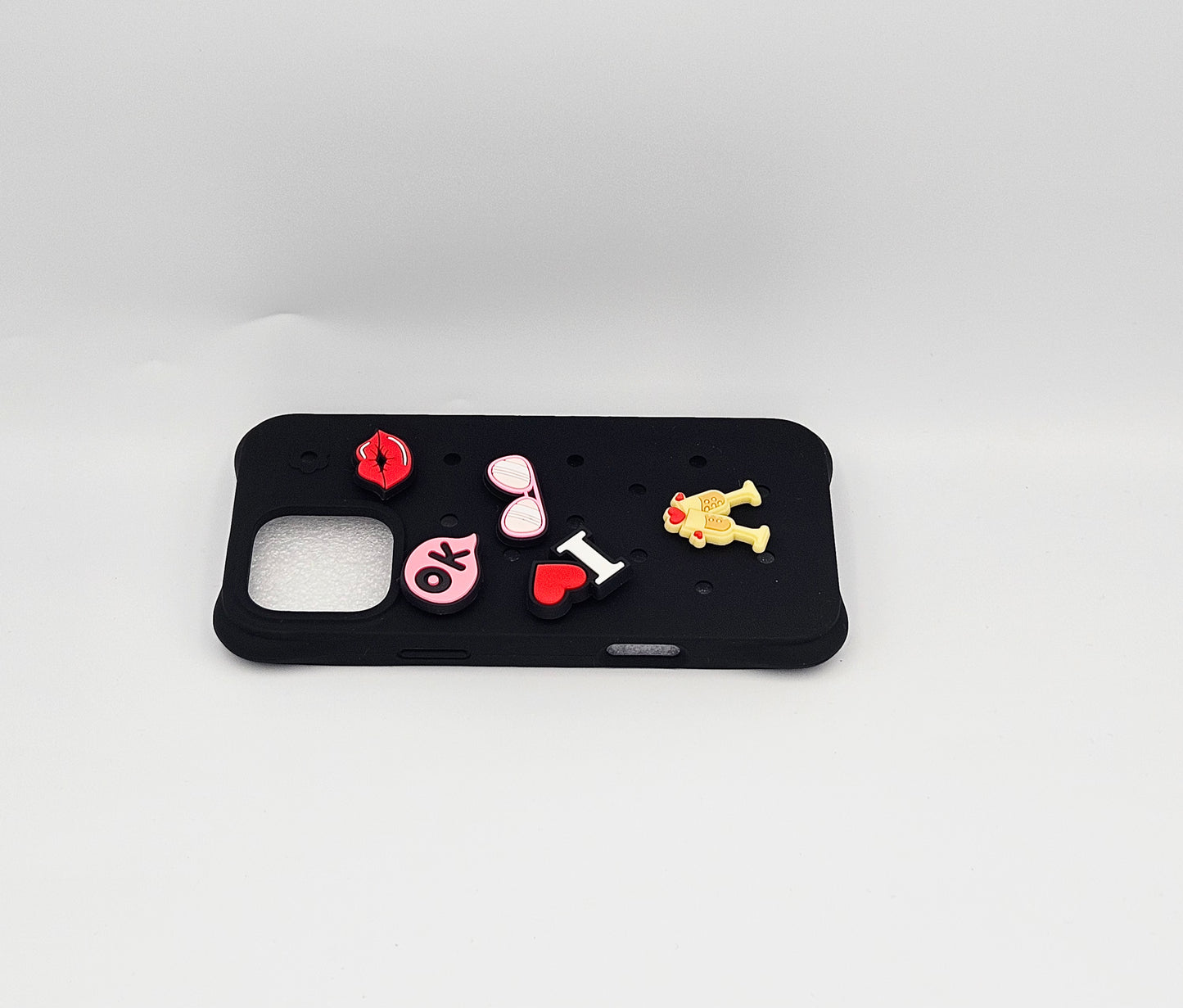 DIY Hole For Charms Silicone Soft Phone Case For 16ProMax