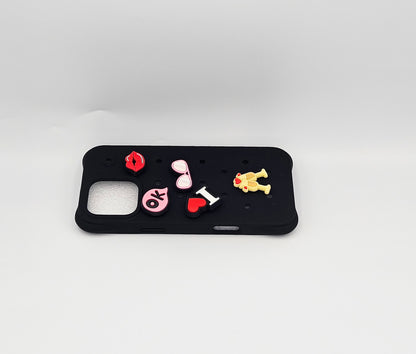 DIY Hole For Charms Silicone Soft Phone Case For 16ProMax