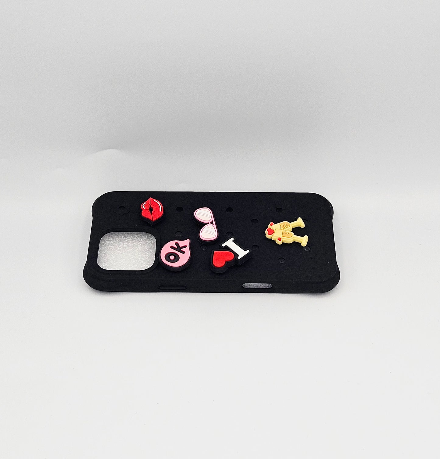 DIY Hole For Charms Silicone Soft Phone Case For 16ProMax