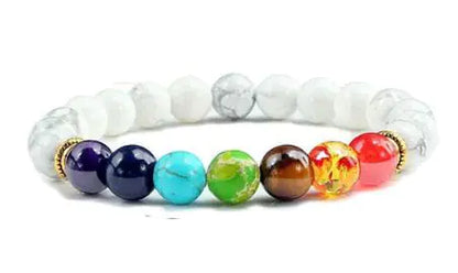 7-Color Amethyst Tiger Eye Natural Lava Stone Bracelet