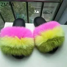Fox Fur Slippers and Flip Flops for Comfort