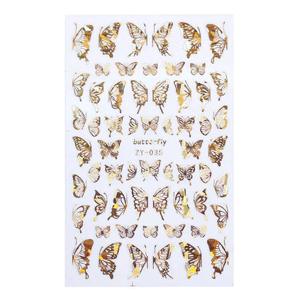 Laser Bronzing Butterfly Nail Stickers