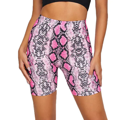Leopard Print Women's Five-Point Yoga Shorts