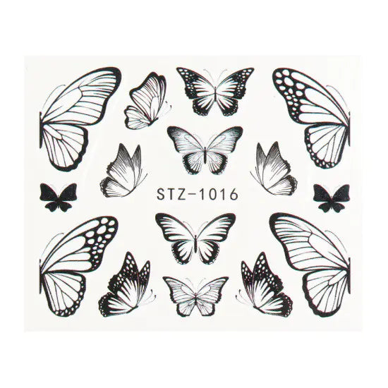 Retro Watercolor Big Butterfly Nail Art Stickers