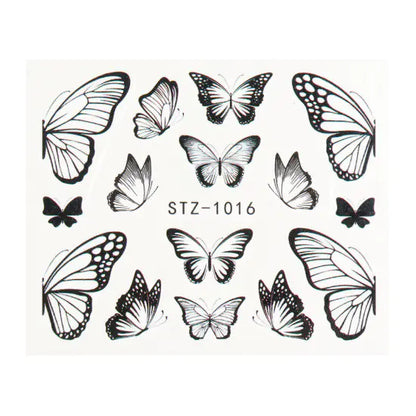 Retro Watercolor Big Butterfly Nail Art Stickers