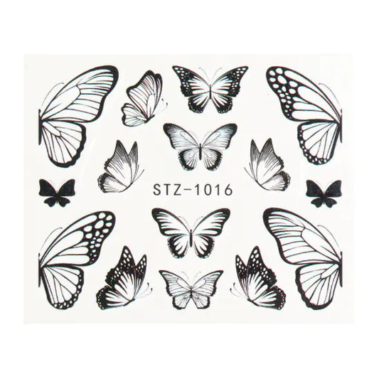 Retro Watercolor Big Butterfly Nail Art Stickers