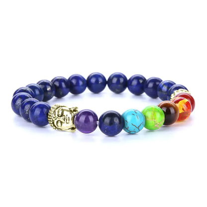 7-Color Amethyst Tiger Eye Natural Lava Stone Bracelet