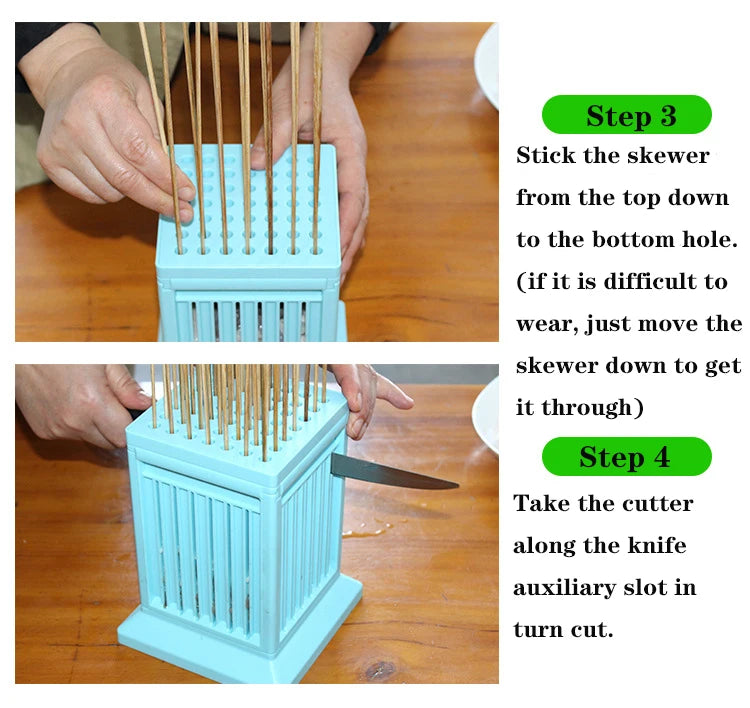 New BBQ Skewer Meat Maker Meat Skewer Tool 49 Holes Kebab Making Box BBQ Grill Food Beef Meat Slicer Kebab Brochette Maker