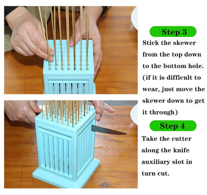 New BBQ Skewer Meat Maker Meat Skewer Tool 49 Holes Kebab Making Box BBQ Grill Food Beef Meat Slicer Kebab Brochette Maker