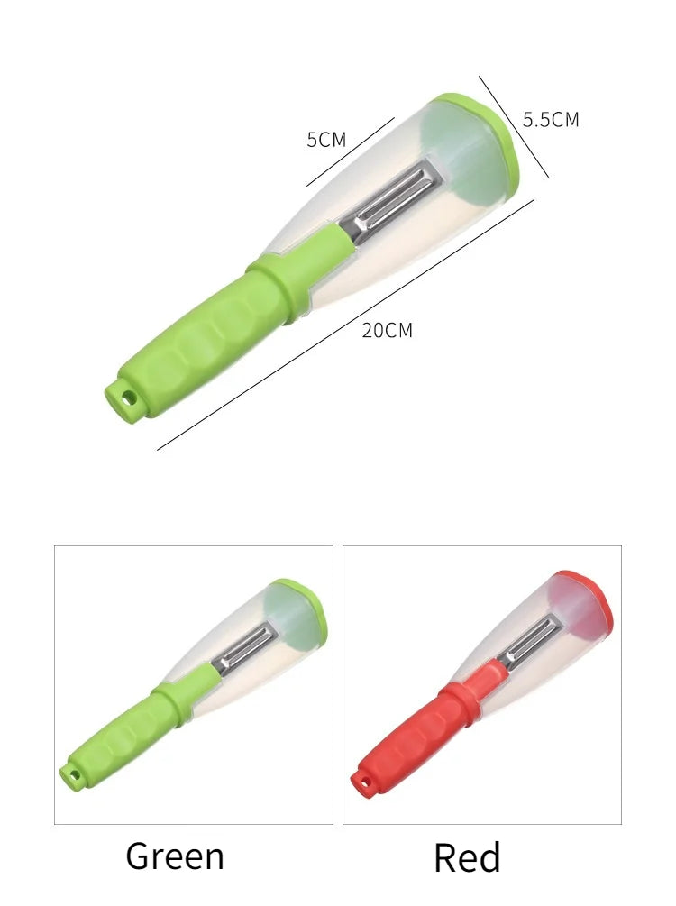Multifunctional Peeling Knife Storage Type Storage Tube Splash-proof Fruit and Vegetable Peeler Supplies Household Kitchen Tools
