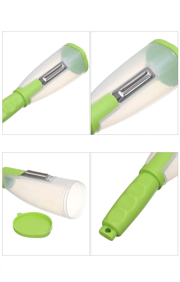 Multifunctional Peeling Knife Storage Type Storage Tube Splash-proof Fruit and Vegetable Peeler Supplies Household Kitchen Tools