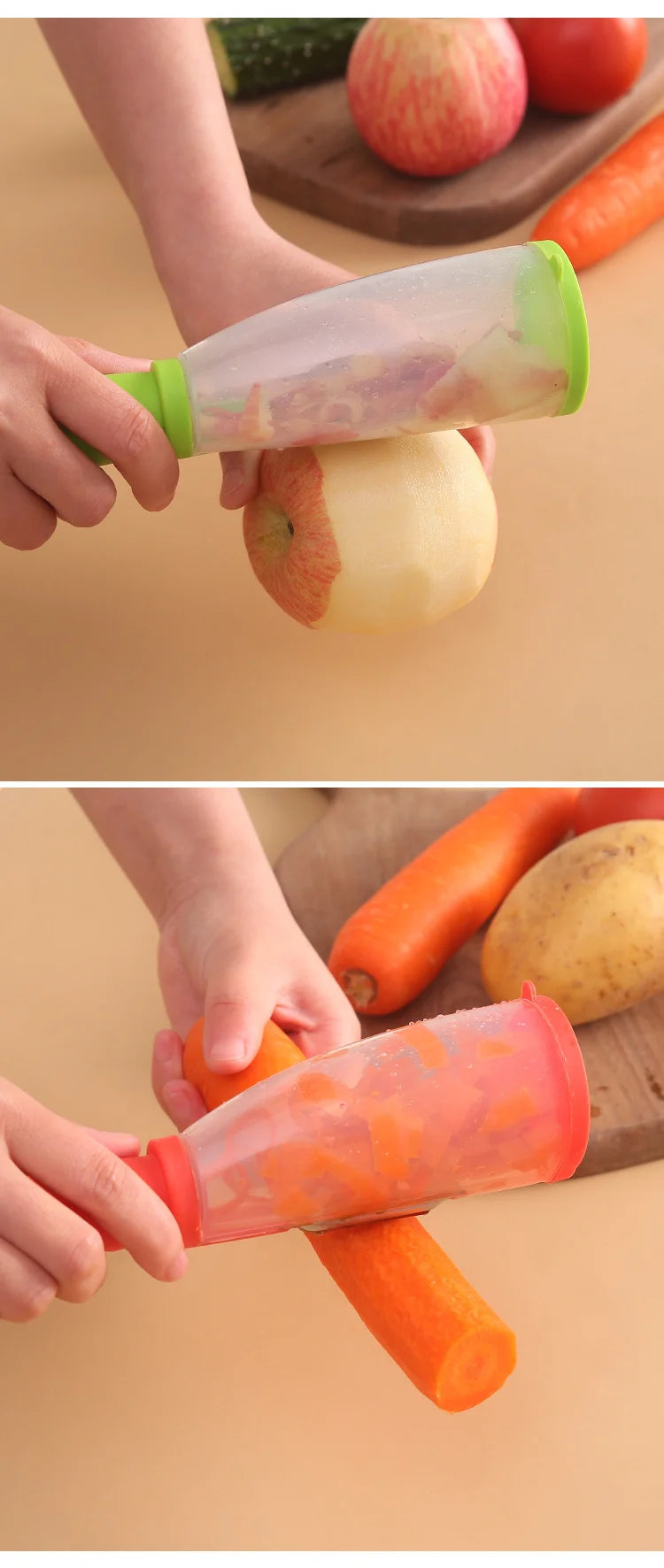 Multifunctional Peeling Knife Storage Type Storage Tube Splash-proof Fruit and Vegetable Peeler Supplies Household Kitchen Tools