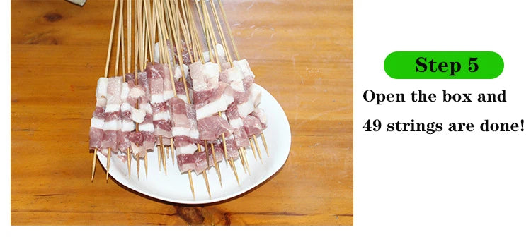 New BBQ Skewer Meat Maker Meat Skewer Tool 49 Holes Kebab Making Box BBQ Grill Food Beef Meat Slicer Kebab Brochette Maker