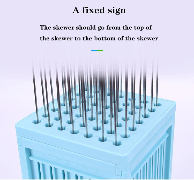 New BBQ Skewer Meat Maker Meat Skewer Tool 49 Holes Kebab Making Box BBQ Grill Food Beef Meat Slicer Kebab Brochette Maker