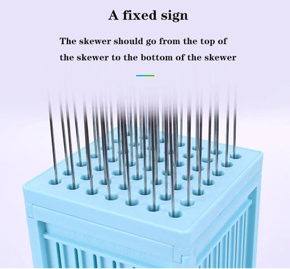New BBQ Skewer Meat Maker Meat Skewer Tool 49 Holes Kebab Making Box BBQ Grill Food Beef Meat Slicer Kebab Brochette Maker