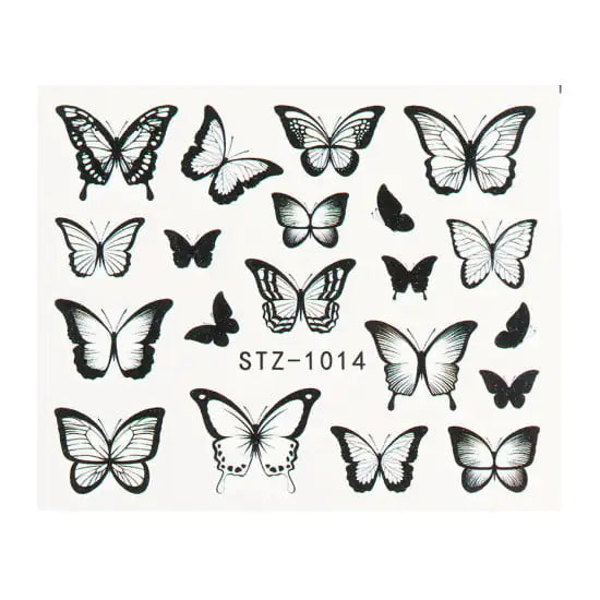 Retro Watercolor Big Butterfly Nail Art Stickers