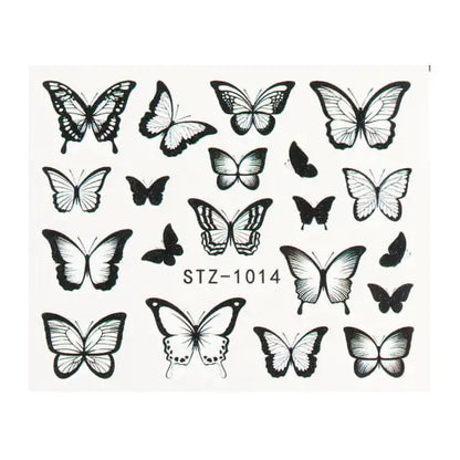 Retro Watercolor Big Butterfly Nail Art Stickers
