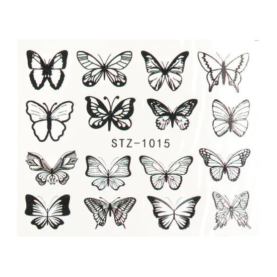 Retro Watercolor Big Butterfly Nail Art Stickers