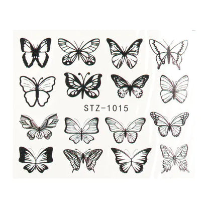 Retro Watercolor Big Butterfly Nail Art Stickers