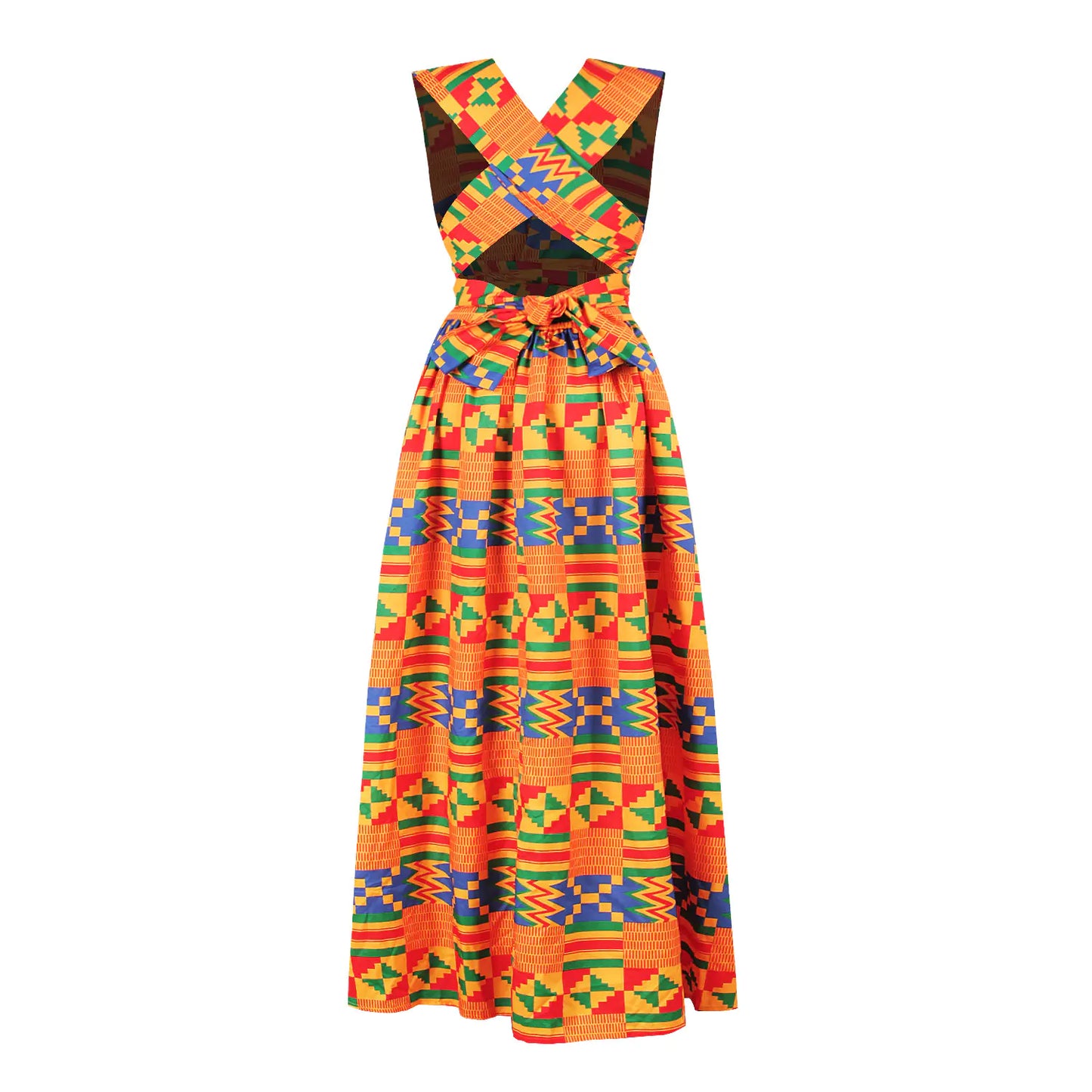 Plus Size African Print Irregular Dress with Versatility