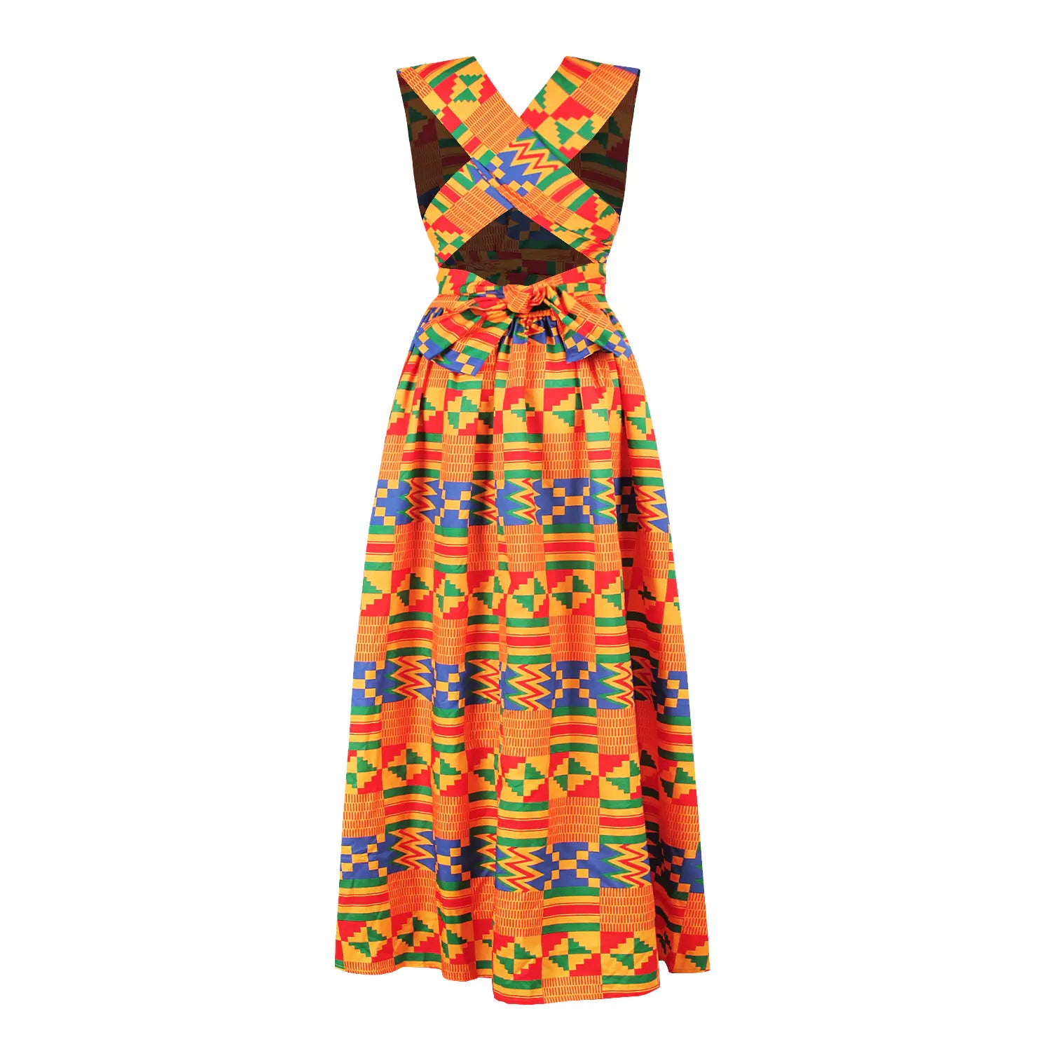 Plus Size African Print Irregular Dress with Versatility