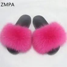 Fox Fur Slippers and Flip Flops for Comfort