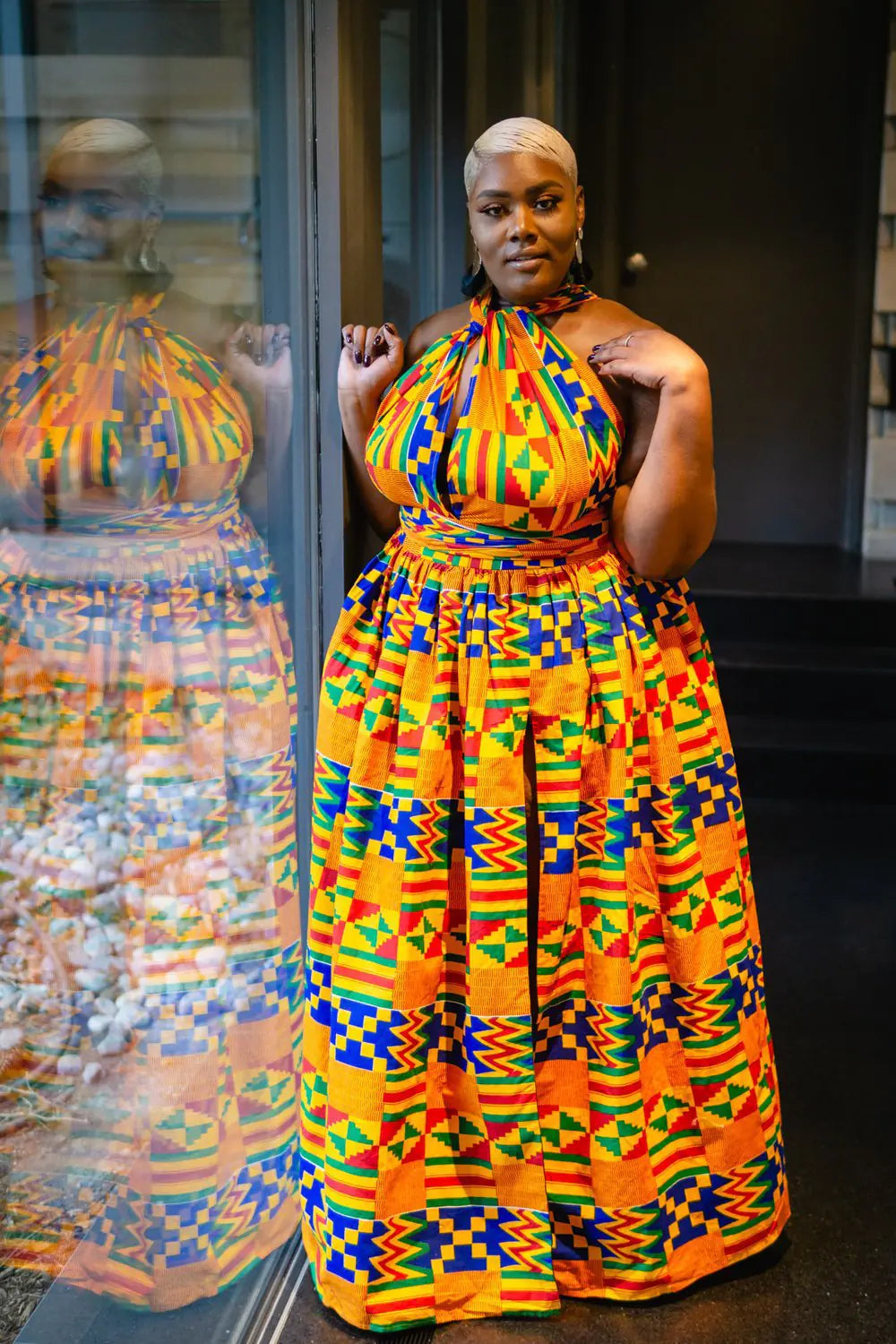 Plus Size African Print Irregular Dress with Versatility