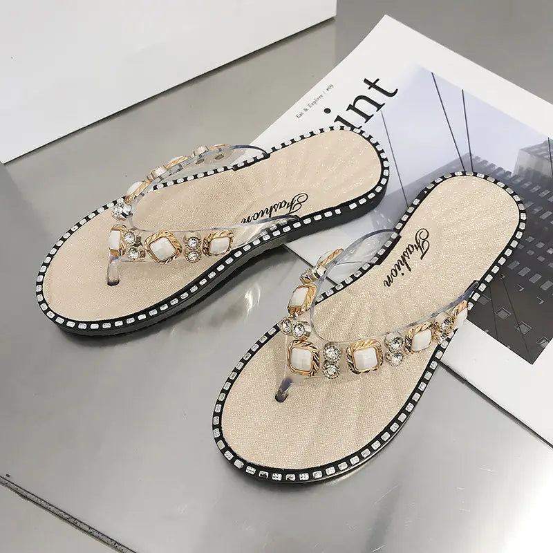Rhinestone Fashion Flip Flops and Slippers