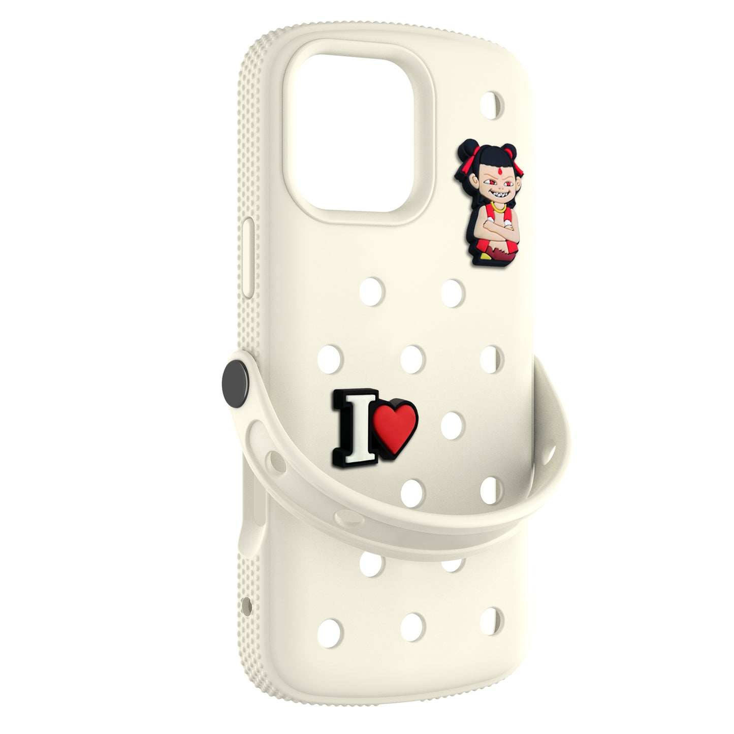 iPhone Case – Perforated Silicone with Handle & Fun Patterns