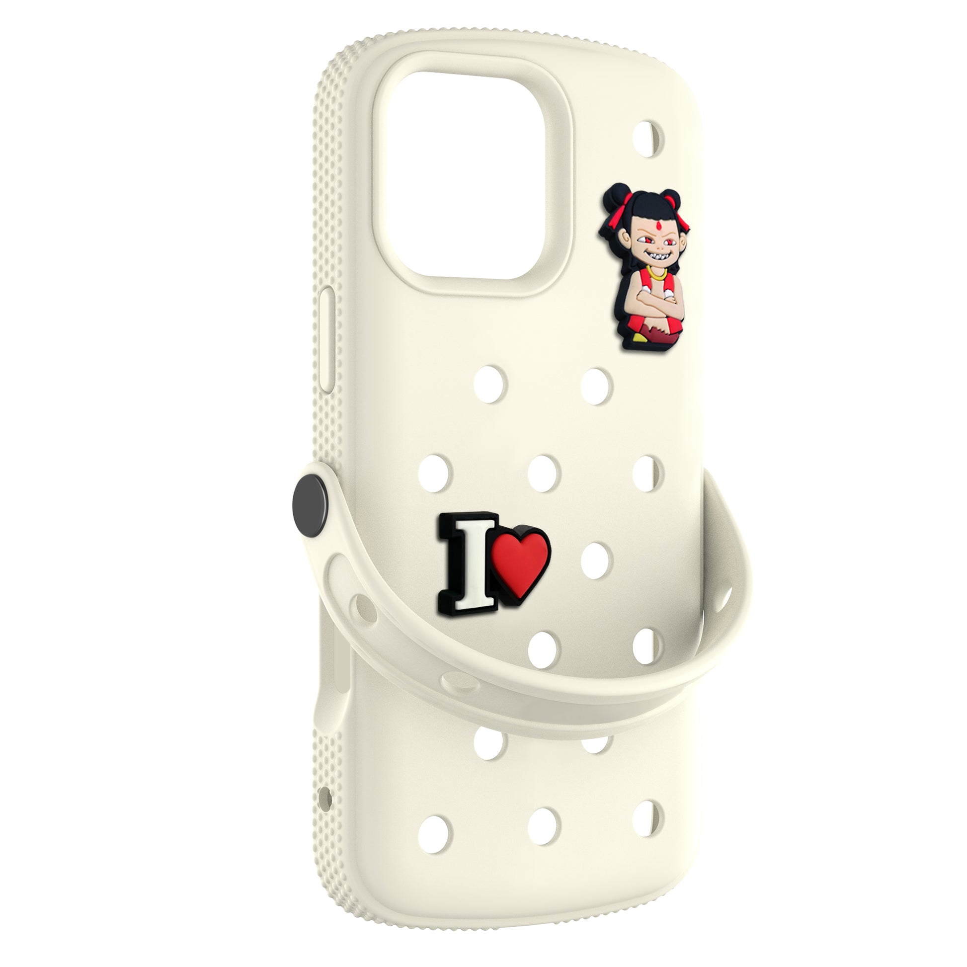 iPhone Case – Perforated Silicone with Handle & Fun Patterns