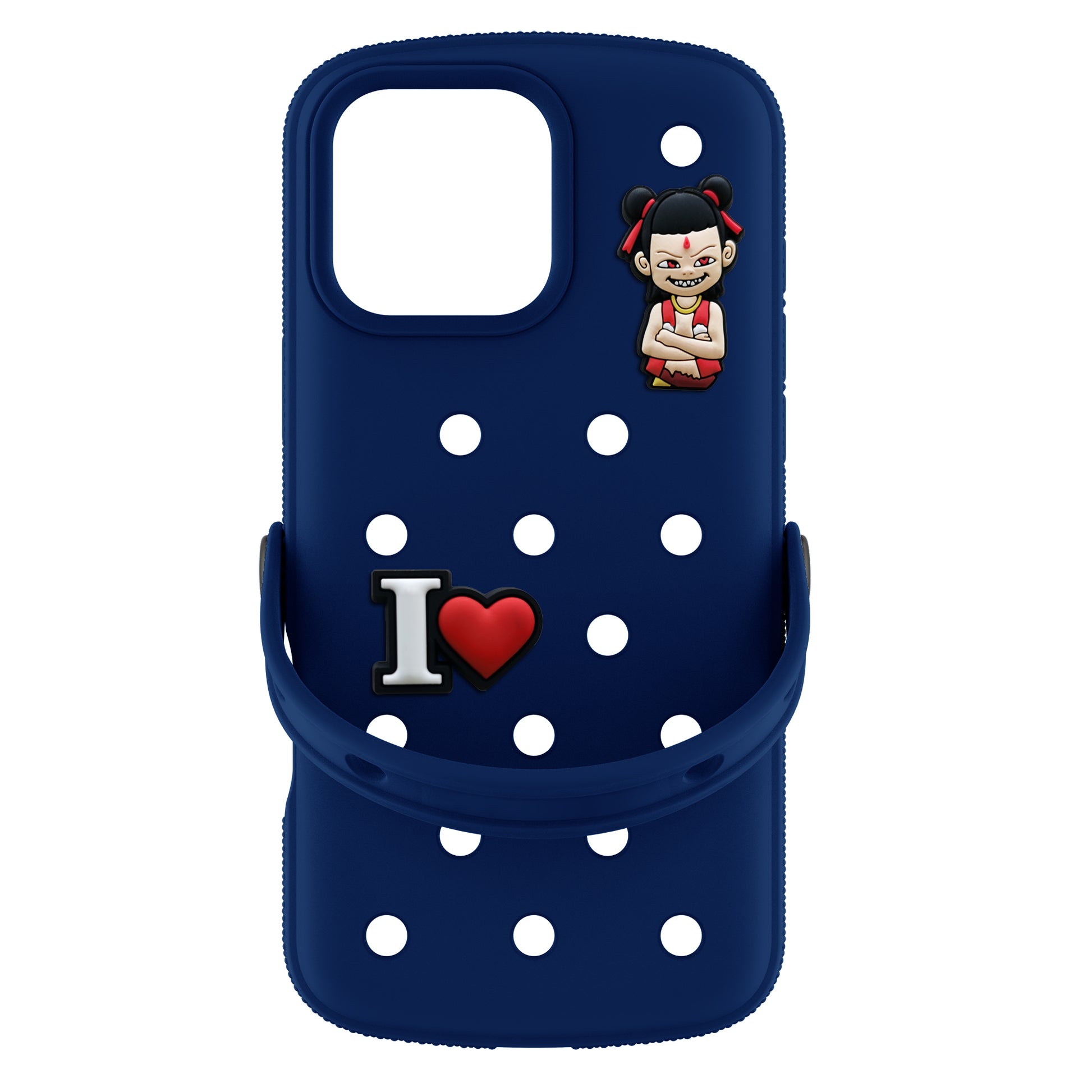iPhone Case – Perforated Silicone with Handle & Fun Patterns