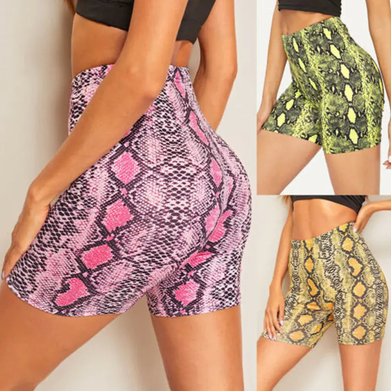 Leopard Print Women's Five-Point Yoga Shorts