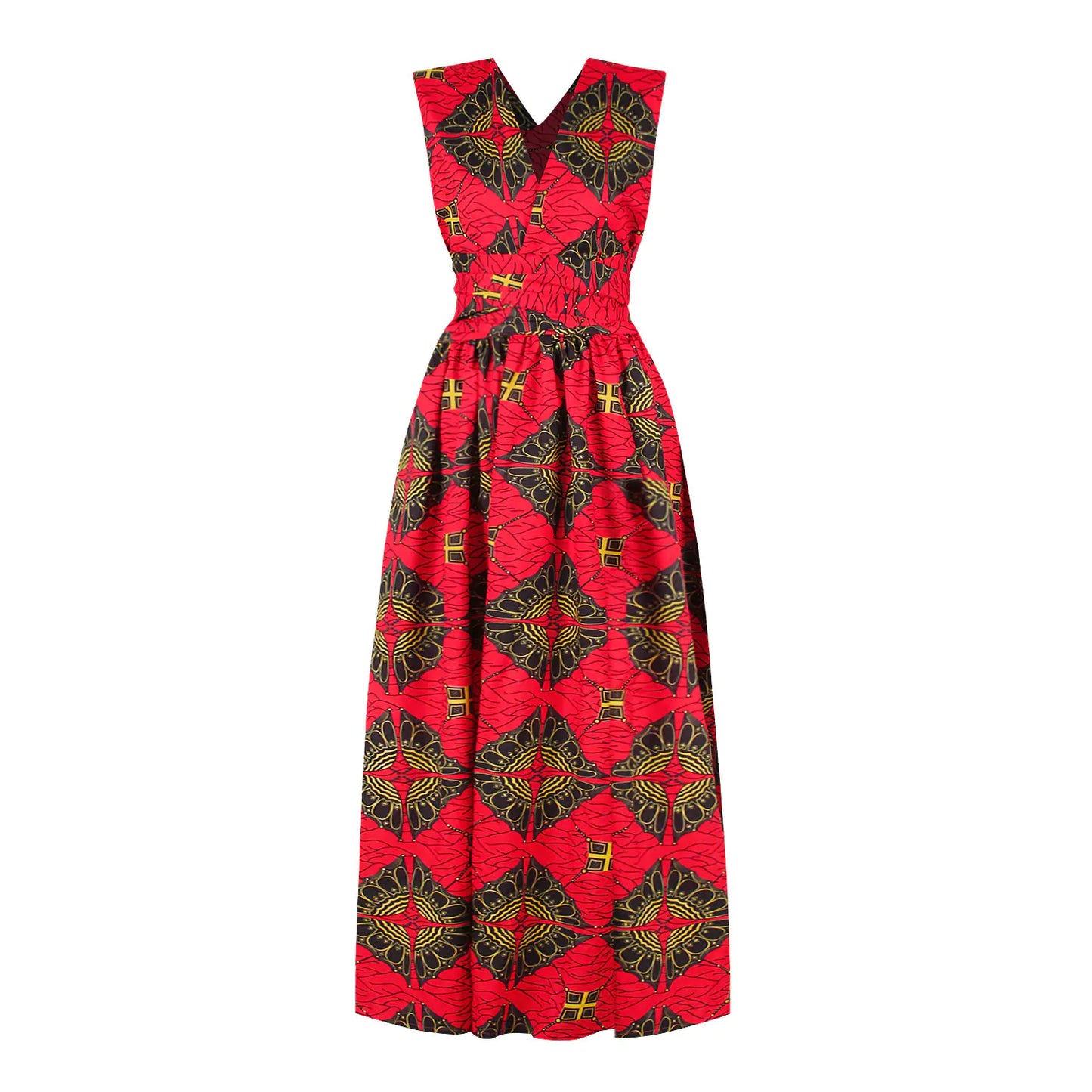 Plus Size African Print Irregular Dress with Versatility