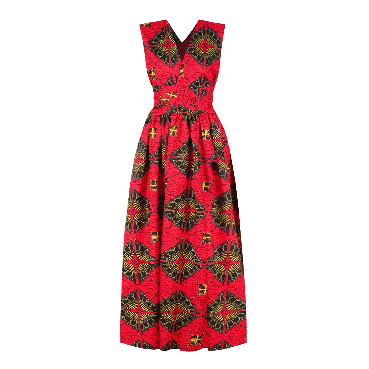 Plus Size African Print Irregular Dress with Versatility