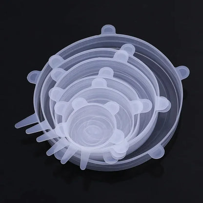 Food Cover Adjustable Elastic Silicone Cap Reusable Kitchen Utensil Storage Airtight Food Packaging Lids Accessories Accessory
