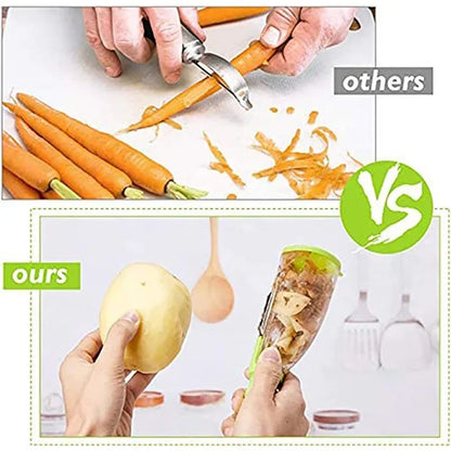 Multifunctional Peeling Knife Storage Type Storage Tube Splash-proof Fruit and Vegetable Peeler Supplies Household Kitchen Tools