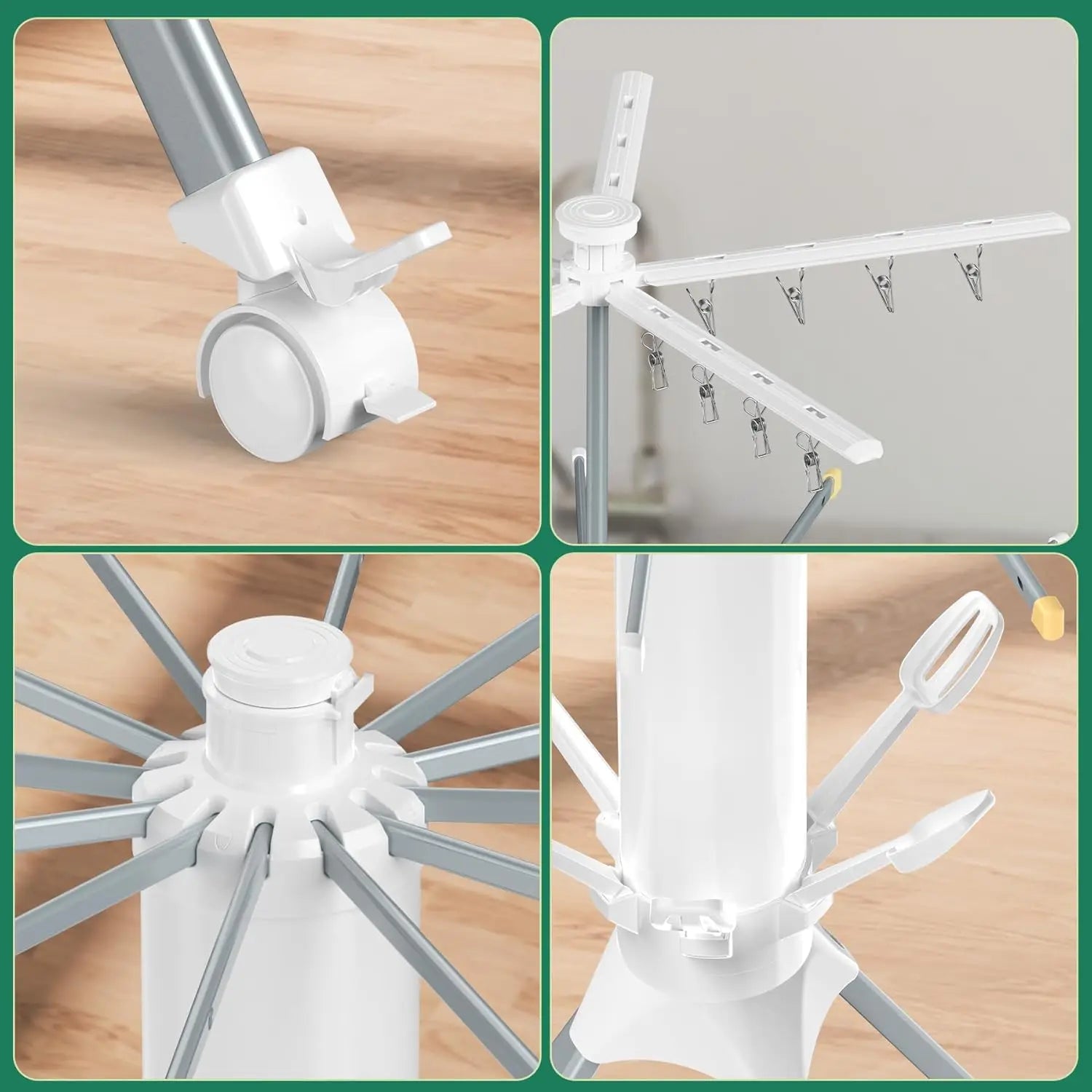 Clothes Drying Rack Foldable, 4-Legged Clothing Rack Laundry Hanger Dryer Rack, Shoe Dryer Portable Drying Rack Foldable Drying