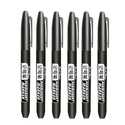6 PCS Permanent Marker Pen Manga Drawing Markers Black Blue Red
