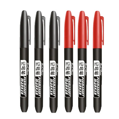 6 PCS Permanent Marker Pen Manga Drawing Markers Black Blue Red
