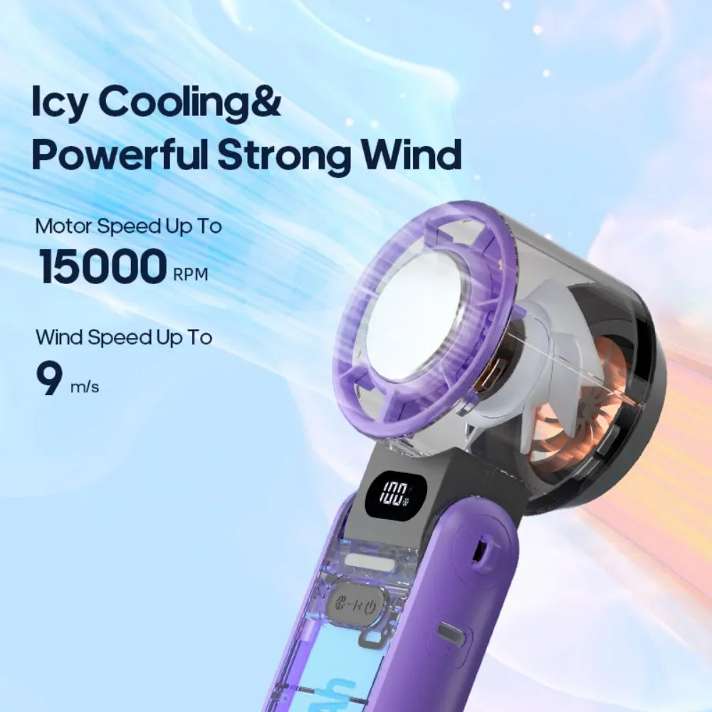 Mini Handheld Turbo Cooling Fan High-speed Cold Air 3600mAh USB