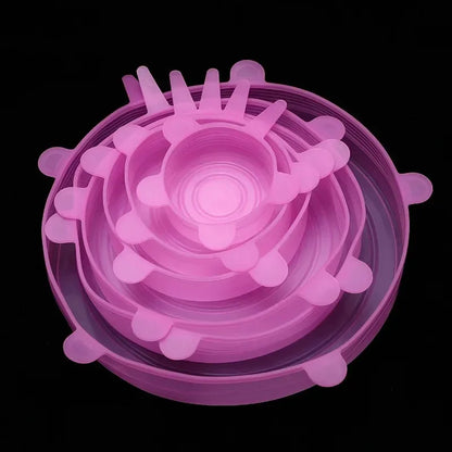 Food Cover Adjustable Elastic Silicone Cap Reusable Kitchen Utensil Storage Airtight Food Packaging Lids Accessories Accessory