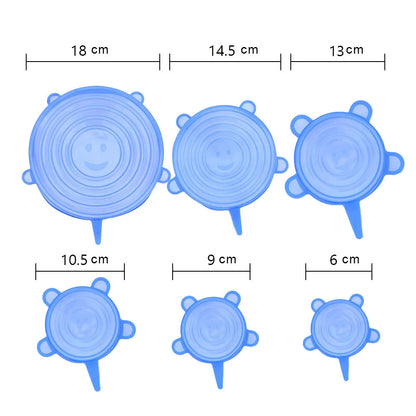 Food Cover Adjustable Elastic Silicone Cap Reusable Kitchen Utensil Storage Airtight Food Packaging Lids Accessories Accessory