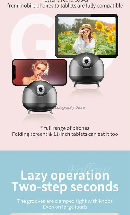 Q8 Auto Face Tracking Gesture Gimbal Stabilizer Phone Tablet Tracking Holder 360 Rotation Selfie For Vlog Live video streaming