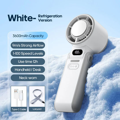 Mini Handheld Turbo Cooling Fan High-speed Cold Air 3600mAh USB