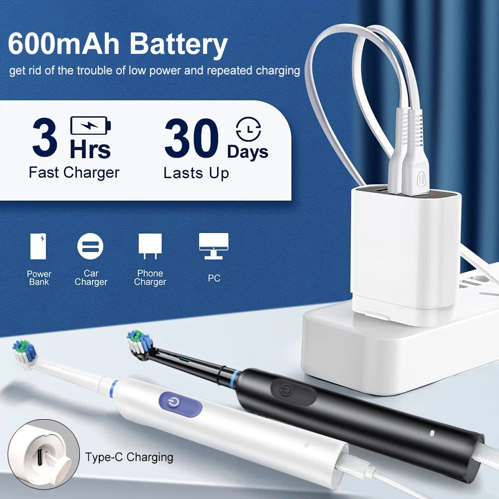 Electric Toothbrush Rotary Rechargeable Electric Toothbrush for Adults