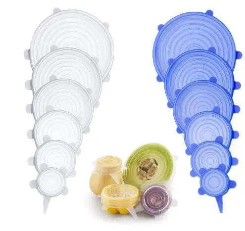 Food Cover Adjustable Elastic Silicone Cap Reusable Kitchen Utensil Storage Airtight Food Packaging Lids Accessories Accessory